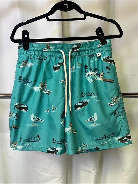 Merona Other - Merona mens Teal Surf & Seagull Print Swim Trunks medium